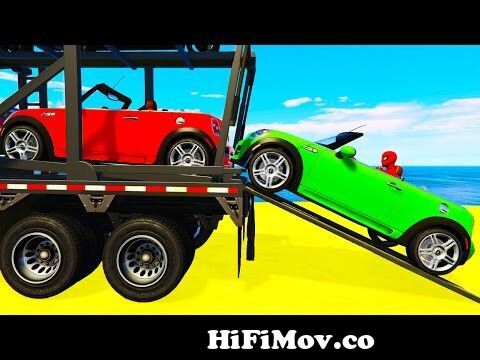 FUNNY SMALL CARS Transportation & Spiderman Cartoon for Children and Colors  for Kids Nursery Rhymes from yghr Watch Video 