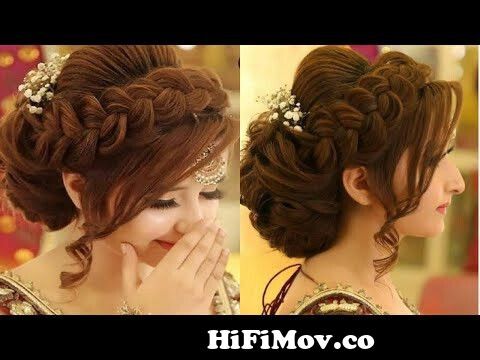 bridal hairstyles for long hair | wedding hairstyles | kashees hairstyle l  Bridesmaid hairstyles from pakistan parlar lediz hear stayl com Watch Video  