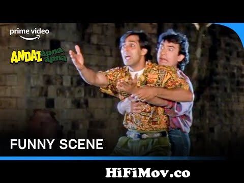 Uncle Aa Gaye' - Andaz Apna Apna | Comedy Scene | Aamir Khan and Salman Khan  #primevideoindia from x pic salman Watch Video 