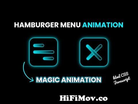 How To Make Animated Menu Icon For Website Using HTML CSS JS | Hamburger  Icon Animation from mahapps hamburger menu example Watch Video 