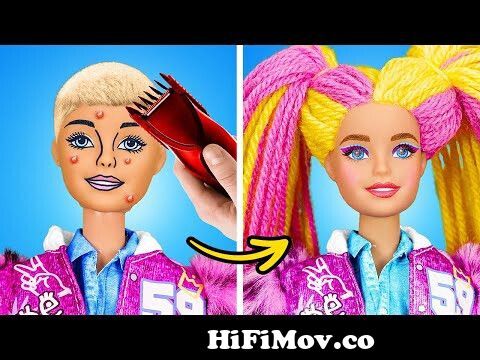 NEW AWESOME HAIRSTYLE FOR DOLL || Rich Vs Broke Transformation! Cute Tiny  Crafts & Hacks by 123 GO! from king 123 Watch Video 
