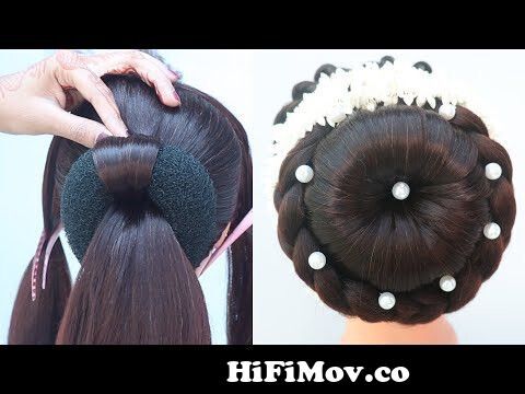 easy juda hairstyle with gajra || hairstyle for saree || bun hairstyle ||  ladies hair style from chuler Watch Video 
