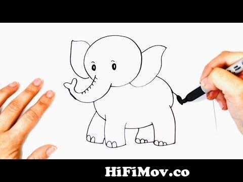 Como dibujar un Elefante Bonito | Dibujos Fáciles Para Niños from numero 8  para colorear Watch Video 