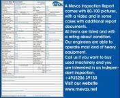 MEVAS The Heavy Equipment Inspectors