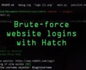 How to Brute-Force Web App Credentials with HatchnFull Tutorial: https://nulb.app/z4gw5nSubscribe to Null Byte: https://vimeo.com/channels/nullbytenSubscribe to WonderHowTo: https://vimeo.com/wonderhowtonKody&#39;s Twitter: https://twitter.com/KodyKinziennCyber Weapons Lab, Episode 066nnBrute-forcing is an essential hacking technique that&#39;s easier with certain services than others. Website login pages are frequent victims to attack. On this episode of Cyber Weapons Lab, we&#39;ll show you how easy it c