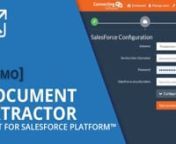Watch a demo of the setup of Document Extractor Built for the Salesforce Platform that includes nn1.how to purchase a free trial of Document Extractor,n2.how to configure it with your Sandbox,n3.how to switch it to Production.nnWe recommend that you always try the product first in your Sandbox environment. nn---------------------------------------------------nn▷ WHAT IS DOCUMENT EXTRACTOR BUILT FOR SALESFORCE PLATFORM™? nnDocument Extractor Built for the Salesforce Plat