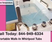 Portable Walk-In Whirlpool Tubsn&#124; Heavenly Tubs &#124; 855-400-4913 &#124; rickmslc@gmail.com &#124; 801-590-8287 &#124;nhttps://www.heavenlytubs.com/contact-us/n-Portable Bathtubs for the Elderly and the Disabled:nThe problem with most bathtubs is that they’re built into the bathroom, making them inaccessible to the elderly and the handicapped. Our newly patented portable bathtub at Heavenly Walk-in Tubs is made for people with mobility challenges. We designed and made the tub to be accommodating to senior needs