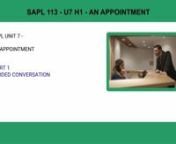 SAPL 113 - U7 H 1 - An appointment from sapl