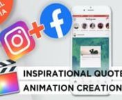 △ mQuotes from MotionVFX* - https://bit.ly/mquotes-mvfxnnIn this tutorial we will be using the mQuotes plugin alongside some smart Final Cut Pro X skills to create an inspiration quote animation aimed for posting on social media platforms like Instagram &amp; Facebook. Animating your instagram posts can really improve the engagement of visitors to your stream and help you to build an audience.nnYou will also learn how to create the square video format for Instagram and Facebook as well as how