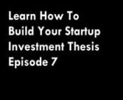 Building your own investment thesis. Come up with a hypothesis that reflects your instincts, knowledge, and needs. An investment thesis applies to any form of investing, from the stock market to horse racing…as long as it involves putting your money behind a principled decision.nnEvery venture investor should have clear, written investment thesis. The risks in venture investing are already high, having a good investment thesis is a great way of de-risking. Define your investment strategy befor