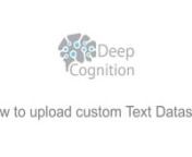 In this video, you can learn about how to upload your custom Text dataset after pre-processing on Deep Learning Studio.nnIMDB dataset of 25000 reviews has been used in this example with the below python script:nnfrom keras.preprocessing.text import Tokenizernfrom keras.preprocessing.sequence import pad_sequencesnimport csvnn# First we will convert the text to sequence of integersntext_file = open(