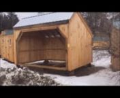 “The Basic Run in Shed” - A very affordable basic day shelter for mid size to larger livestock.An economical choice with stripped down framing &amp; minimal trim. “The Basic Run in Shed” in this video is 10X14.This loafing shed design is sold in 8X10, 8X12, 8X14, 8X16, 8X20, 10X10, 10X12, 10X14, 10X16, 10X18, 10X20. Call a Jamaica Cottage Shop designer at (802) 266-4964 to discuss which options are best for you. nnFor more info, specs &amp; options on “The Basic Run in Shed” de