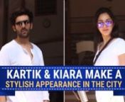 Kartik Aaryan and Kiara Advani, who will be seen together in Bhool Bhulaiyaa 2, were spotted outside Anees Bazmee&#39;s office for a meeting. The Luka Chuppi actor can be seen in a white t-shirt and dark pants as he smiles and poses for the camera. He is seen escorting a fan who was recording him, out of the building. The Kabir Singh actress can also be seen dressed in white crop top and jeans. The film is a sequel to the first Bhool Bhulaiyaa which starred Akshay Kumar. It is produced by Bhushan Ku