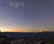 A night on the Blue Mountains:n17 hours time-lapse, from sunset to sunrise.nNear Katoomba, Blue Mountains NSW AustraliannMusic: Cordium Mono - Marc GiolnnEquipment used:nCamera: Canon 5DIIInLens: Canon 24mm f/1.4nDolly: Konova K2 + Smart Pan&amp;Tilt Controller (www.konovaphoto.com)nnLICENSINGnAll sequences available up to 4K resolution.nPlease contact picturedesk@diimex.com for any licensing enquiry.nFor more info and updates: nfb.com/FilippoRivettiPhotographynwww.filipporivetti.com