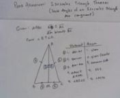 math talksnThe Isosceles Triangle Congruence Theorem says base angles of an isosceles triangle are congruent.nnThis math talk was given during the computer lab, to show how we can prove the same thing with DIFFERENT GIVEN INFORMATION.