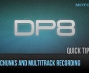 [For best viewing, choose HD resolution] Digital Performer project files can hold multiple sequences, songs and V-Racks, collectively referred to as Chunks. This unique feature has many practical uses in your daily workflow with Digital Performer. In this third video in a five-part series, you&#39;ll see how chunks can become an invaluable tool during multitrack recording sessions.nnFor better viewing at original screen resolution, download the original QuickTime movie file here:nhttp://cdn-data.mot