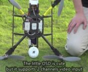 OSD module is an optional module for XAircraft SuperX. It can add fly data to FPV video, such as attitude, flight mode, number of satellites, height, velocity and voltage alarm. User can check the status of flight controller through screen or video glasses.