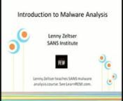 Learn malware analysis fundamentals from the primary author of SANS&#39; course FOR610: Reverse-Engineering Malware (REM). More at http://LearnREM.com.nnIn this session, Lenny Zeltser will introduce you to the process of reverse-engineering malicious software. He will outline behavioral and code analysis phases, to make this topic accessible even to individuals with a limited exposure to programming concepts. You&#39;ll learn the fundamentals and associated tools to get started with malware analysis.nnY