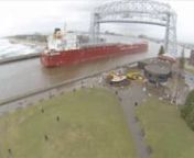 Ships arriving in Duluth under Aerial Lift Bridge, Captured some Aerial footage with the DJI Phantom 2 and GoPro.nThere were 8 ships that arrived I was able to capture 4 ships.nThunder Bay Arrived at 12:35 in to Duluth/Superior PortnWhitefish Bay Arrived at 13:05 in to Duluth/Superior PortnBaie Comea Arrived at 13:10 in to Duluth/Superior PortnCSL Tadoussac Arrived at 13:15 in to Duluth/Superior PortnnThese were not capturednHon. James L Oberstar arrived at 12:18 in to Duluth/Superior PortnCason