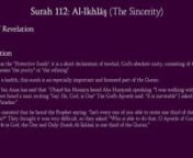 Quran112. Surah Al-Ikhlas (The Sincerity)Arabic and English translation from the quran