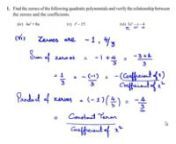 NCERT Solutions for Class 10th Maths Chapter 2 Polynomials Exercise 2.2 Question 1 vi