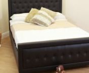 http://www.furnitureexpressions.co.uk/beds/bach-leatherbeds.htmlnnProduct Description:nAvailable in Black and BrownnSprung slatted basenA luxurious stylish faux leather BednBeautiful pattern on headboard with buttoned features and complimentary footboardnnProduct Dimensions:nDouble144cm (W) x 212cm (L) Headboard 109cm Footboard 53cmnKing Size160cm (W) x 222cm (L) Headboard 109cm Footboard 53cm