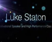Luke Staton is an acknowledged motivational ‘results focused’ leader who shares his experiences as a top-level sportsman who at the height of his chosen career had to adapt and change direction. He regularly talks to business groups and delivers an infectious presentation with active participation.