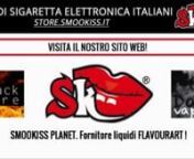 LIQUIDI SIGARETTA ELETTRONICA ITALIANI - Visita il nostro sito web http://www.smookiss.com. Da Smookiss, ingrosso liquidi sigaretta elettronica, puoi trovare i migliori liquidi per sigarette elettroniche online in offerta che ti garantiscono i prezzi più bassi. Smookiss Planet è un rivenditore di liquidi sigaretta elettronica Italiani, ovvero i liquidi Flavourart, Mental, Flavourtec, Dea e Refill. Liquidi per sigarette 100% made in Italy. I liquidi Flavourart sono pronti all&#39;uso, in confezione