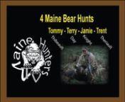 Pro-staff Tom Thibeault arrows a Maine bear, Pro-staff Kevin Day films his wife Terry shooting her first Maine bear with a 20 Ga.,Pro-staff Dennis Theriault films his son Trent taking his bear, and Kevin Day films friend Jamie Knight shooting his bear over the hounds!