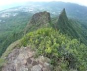 Hiking Mt. Olomana.nnFrom album: https://vimeo.com/album/2859932nnWARNING: hikers have gotten killed on this hike (2nd - 3rd peak) as recently as 2014. Please read the DISCLAIMER below !nMy wife Brenda and I hiked the three peaks of Mt. Olomana on the island of Oahu, Hawaii.nnAfter having both hiked to the second peak,Brenda filmed me as I proceeded down the saddle and further to the third and most dangerous peak (dubbed Oahu&#39;s
