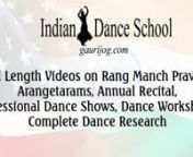 Indian Dance School by Gauri Jog offers complete information about all classical dances from India including Bharatanatyam, Kathak, Kathakali, Kuchipudi, Manipuri, Mohiniyattam, Odissi, Sattriya and other Folk Dances.