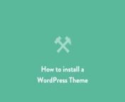 Now that you’ve selected a WordPress theme, we need to upload and install the theme so it is applied to your website. Here is a step-by-step guide on how to install your Tink Tank theme.nnHow to install a WordPress themenhttp://tinktank.in/how-to-install-a-theme/