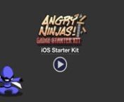 This is a demonstration of CartoonSmart&#39;s Angry Ninjas Universal iOS Starter Kit. Like all our Starter Kits the project files are included with video guides (accessible online or offline) covering every detail of modifying the app for yourself. Some highlights about the App....nn- Cocos2D and XCode Projectn- Runs at 60fps on the iPhone 4, iPhone3GS, iPod Touch and iPad.n- Supports high resolution images for the Retina Display. n- Optional settings for the iPad or iPhone (for example, you can c