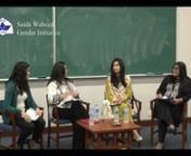 A panel held by the Saida Waheed Gender Initiative on February 26, 2016 featuring: nnFarieha Aziz is a Karachi-based, APNS-award-winning journalist. She is a co-founder and Director at Bolo Bhi. She has a masters in English literature. She worked with Newsline from July 2007-January 2012 and taught literature to grades 9-12. She served as an amicus curiae in a case filed in the Lahore High Court in 2013, challenging the ban on YouTube, and is currently a petitioner on behalf of Bolo Bhi in a cas
