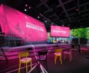 At IFA 2014, Telekom launched its new Magenta 1 pricing scheme via a large-scale mapping production. Based on a concept and architecture by q bus, the Magenta 1 CI was staged in space to impressive effect using hundreds of physical “trixel elements” affixed to the stand’s exterior surfaces as well as a central sculpture.nnm box brought these trixels to life via generative projection mapping – and then combined these projections with large-scale embedded moving images. To this end, the m