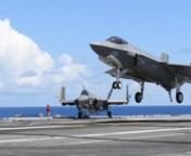August 20, 2016nThe USS George Washington (CVN-73) is hosting the F-35C in its final Developmental Testing cycle (DT-III) Aug. 14-23.However, for a few of those days the two VX-23 “Salty Dogs” F-35Cs from NAS Patuxent River were joined by 5 F-35Cs from VFA-101 “Grim Reapers” out of Eglin AFB.nThe 7 F-35Cs gathered on the deck of the USS George Washington represented the largest carrier contingent of F-35Cs to date.nMedia were hosted on the USS George Washington August 15 to observe t