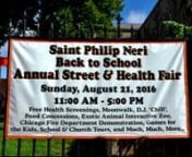 St. Philip Neri Back -To-School Annual Street &amp; Health Fair - Sun 8/21/16 ... (RT= 6 mins).nClick on link to view photo album &#62; https://www.flickr.com/gp/btimagery/48n6b4