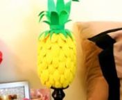 A recycled bottle, plastic spoons, and little bit of yellow paint are what you need to create this Pineapple Lampshade. This looks so much like a pineapple that you would never guess it’s made out of disposable eating utensils! When it is lit up, the yellow glow really warms a room. This would be a cute accessory in a child’s room, in a kitchen, or anywhere that you want to add a touch of color.