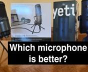 If this video helped you please consider buying us a cup of coffee. Thank you for the support, we love you very much! https://goo.gl/JDGhZ4 nnIncase anyone is interested the scriptI read during audio comparison is by Steve Jobs. nntechcoreduo.comnnBlue Yeti USB Midnight https://goo.gl/agYBdHnAudio-Technica AT2020 USB+ https://goo.gl/TNVLpgncomparison of mics, also audio recording on each. In our opinion the Yeti is the clear winner.