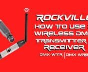 This video shows how to use wireless Dmx with the Rockville DMX-WTR and the DMX-WRE)