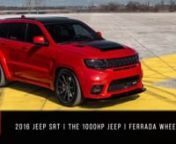 The Jeep SRT is one amazing SUV, but the owner of this Jeep decided 700+hp just wasn&#39;t enough so he pushed it to the 1000HP mark. With some fender flares in the rear for some extra hooked he decided to go with our FR4 for the true concave look!nnDON&#39;T BE NORMALnnFerrada Deep Concave Series FR4 nMatte Black / Gloss Black Lip. n2016 Jeep SRTnWWW.FERRADAWHEELS.COM &#124; IG: Ferrada WheelsnnBlog Post:nhttps://ferradawheels.com/1000hp-jeep-srt-fr4/nnPhoto Set:nhttp://ferradawheels.com/post_gallery/2018-j