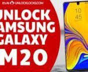 Get unlock code now https://unlocklocks.comnnHow to Unlock Samsung Galaxy M20 by Unlock Codenn1. With or without SIM Card inserted type *#06# on your mobile dialpad tonyour device IMEI number and note it down as you will need to order the uniquenunlock code of your Samsung Galaxy M20.nn2. visit https://unlocklocks.com/ and order your unlock code. once unlock codenarrived in your email complete steps below to enter the unlock code.nn3. Power off the device and remove the original SIM card if inse