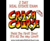 Order this intense and thorough real estate review series and pass the real estate exam the first time. This pre-recorded video is packed with information on how to pick apart tricky real estate questions and answer them with no problem.nnWatch this video as many times as you want and gain the in depth know you&#39;ll need to decipher real estate terms and test taking tips.nnThis video series is everything you to pass the test.
