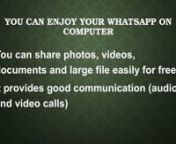 The WhatsApp messaging app isn&#39;t just for iPhone and Android phones. WhatsApp for PC lets you use the popular messenger app on your Windows PC.nhttps://www.allmobitools.com/download-whatsapp-for-pc/