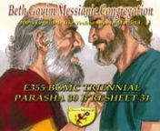 E355 BGMC TRIENNIAL PARASHA 30 B’RESHEET 31:3-32:2nnContents: Ya’akov’s resolution to return. Lavan’s hot pursuit; their quarrel and final agreement. nCharacters: Ya’akov, Lavan, Rachael, Le’ah. nConclusion: The time of living with the pagan’s is over. I will not pass this pile of rocks nor will you. Very interesting words Ya’akov chooses about who fears Yehovah.nnPARASHA 30nSECTION 02: V3 Yehovah said to Ya`akov,