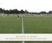 Rochester Youth Soccer Association (RYSA) Thunder&#39;s first game of the Rochester Thunder Tournament versus Rochester&#39;s U14 Euro FC girls team on 6-15-2018 at Fuad Mansour fields in Rochester, MN. Rochester Thunder Tournament U13/U14 C1/C2 girls pool.