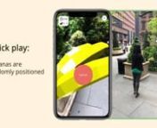 Banana Hunt is an augmented reality scavenger hunt that can be played anywhere in the world. In this mobile app, users venture on a mission to capture AR-rendered bananas scattered among their real-world surroundingsnnTechnologies:nARKit, React-Native, Redux, three.js, Expo, Node.js, Express, PostgreSQL, Sequelize