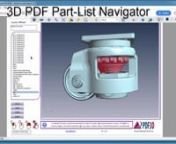 This getting-started video shows how to convert a STEP 3D CAD Model from Solidworks into a 3D PDF part-list navigator document file, with part highlighting, selection, isolation and in-situ context display, in a custom-branded drawing page layout. What you will need: STEP AP214 file, PDF3D ReportGen, Adobe Reader DC and MS Word.nThe Drawing page background can be edited using the MS Word template layout. The PDF3D ReportGen application session starts by loading the Partlist profile. The STEP fil