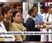 New Delhi, Sep 26 (ANI): Indian cricket captain Virat Kohli on Tuesday presented with the country’s highest sporting honour, the Rajiv Gandhi Khel Ratna Award, by President of India Ram Nath Kovind. During the award function, Virat was cheered by his wife Anushka Sharma. In the video, Anushka can be seen cheering and clapping for the cricketer as he proudly walks to the president to receive his honour.