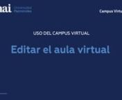 Editar el aula virtual en el campus de UMAI.